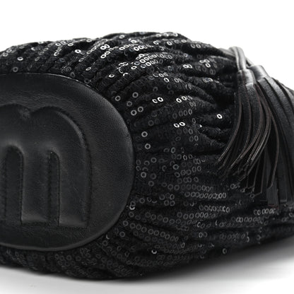 Miu Miu Paillettes Mate Bucket Bag Black 10 of 11