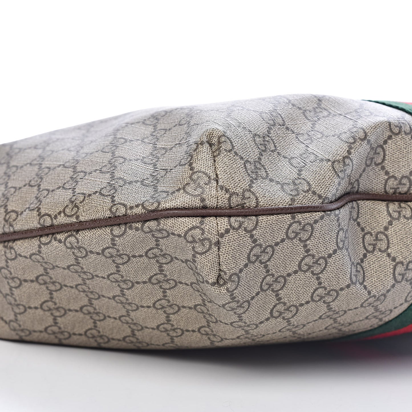 GG Supreme Monogram Web Ophidia Half Moon Hobo Brown