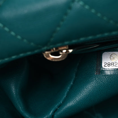 Chanel Shearling Lambskin Quilted Flap Green 7 of 10
