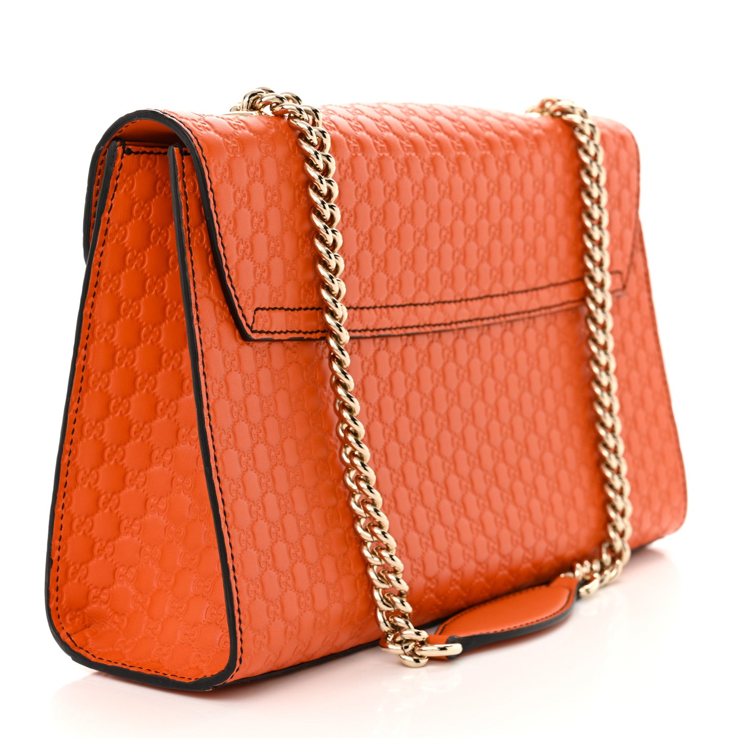 Gucci Microguccissima Medium Emily Chain Shoulder Bag Sun Orange 3 of 10