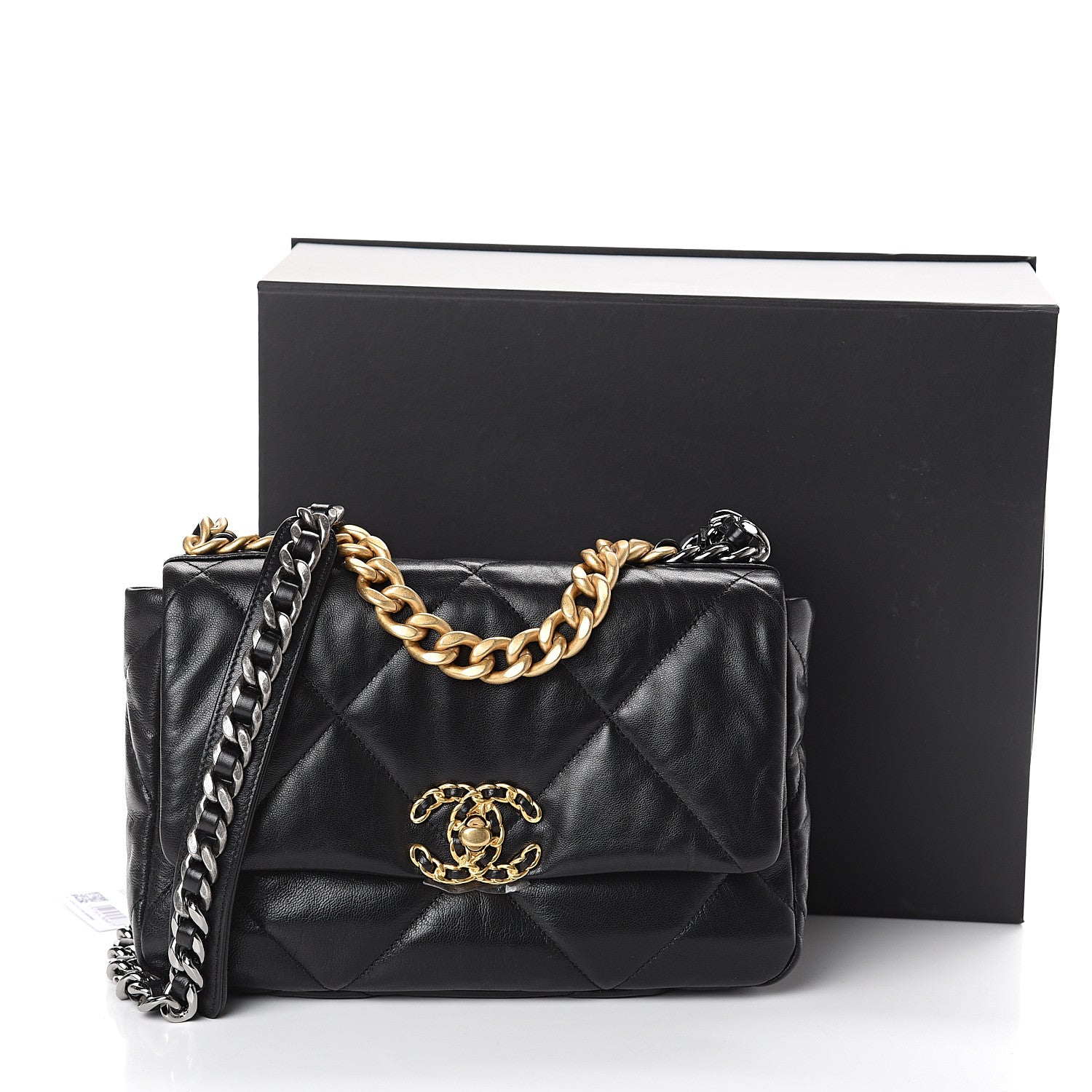 Chanel Goatskin Quilted Medium 19 Flap Black 9 of 9