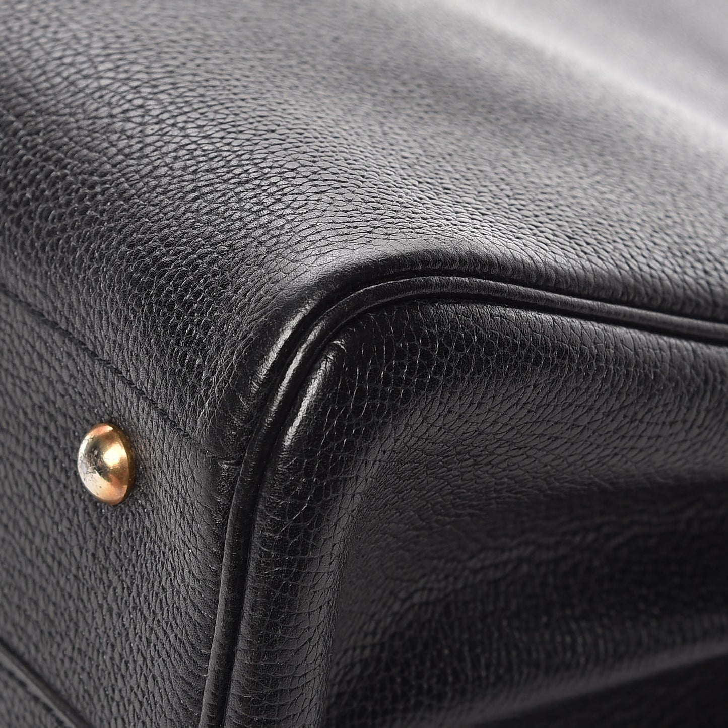 Grained Calfskin Brillant Briefcase Black