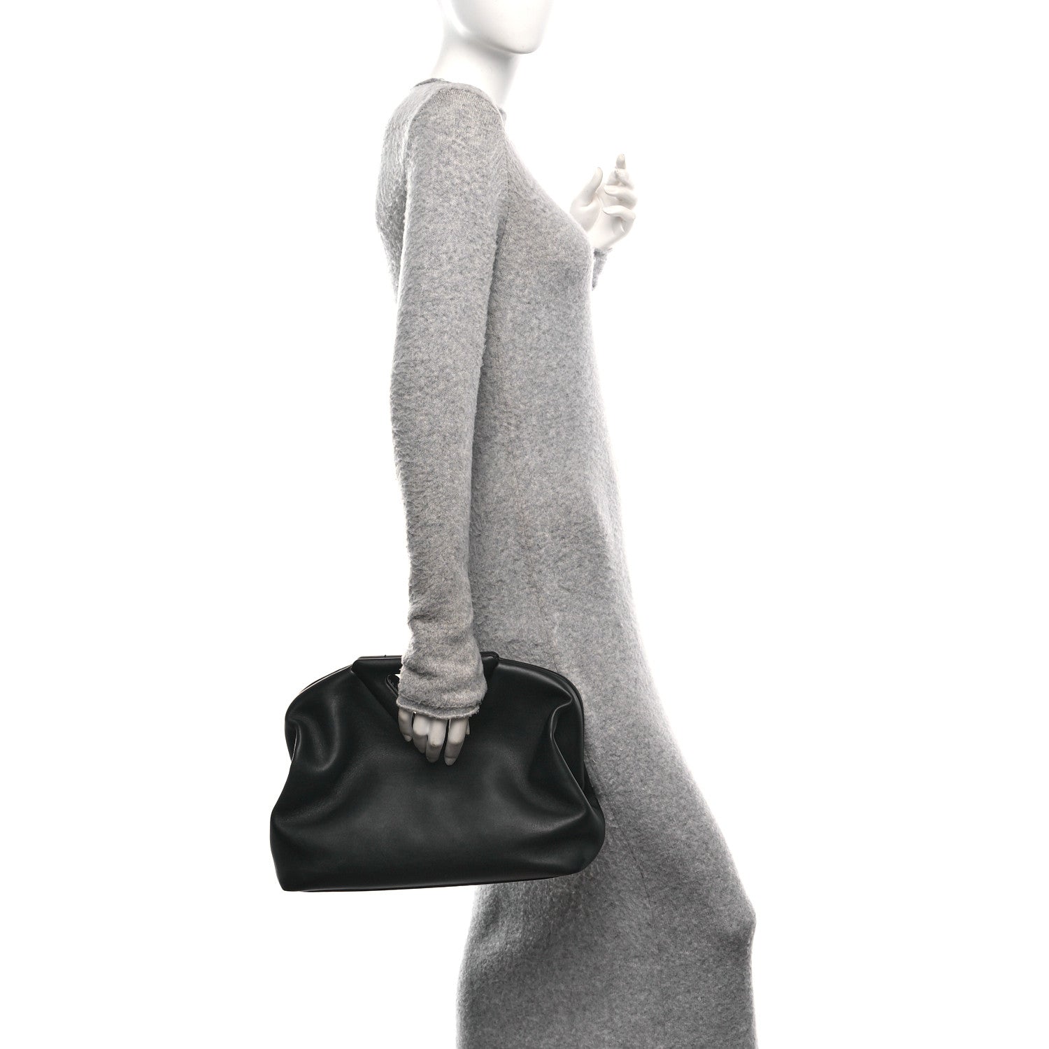 Bottega Veneta Calfskin Medium The Point Triangle Bag Black