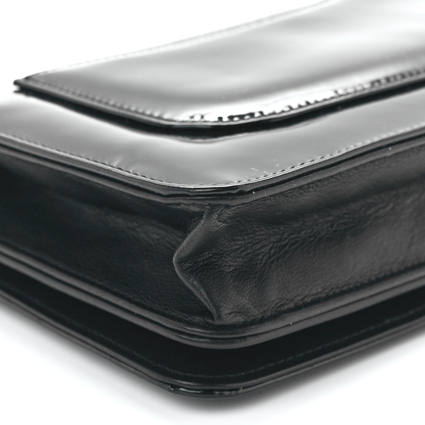 Patent Strass Wallet On Chain WOC Black