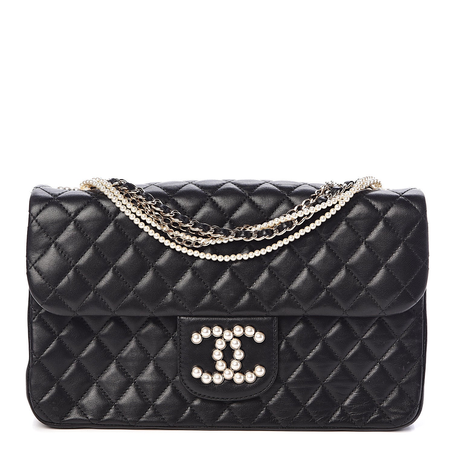 Chanel Lambskin Medium Westminster Pearl Flap Black 1 of 11