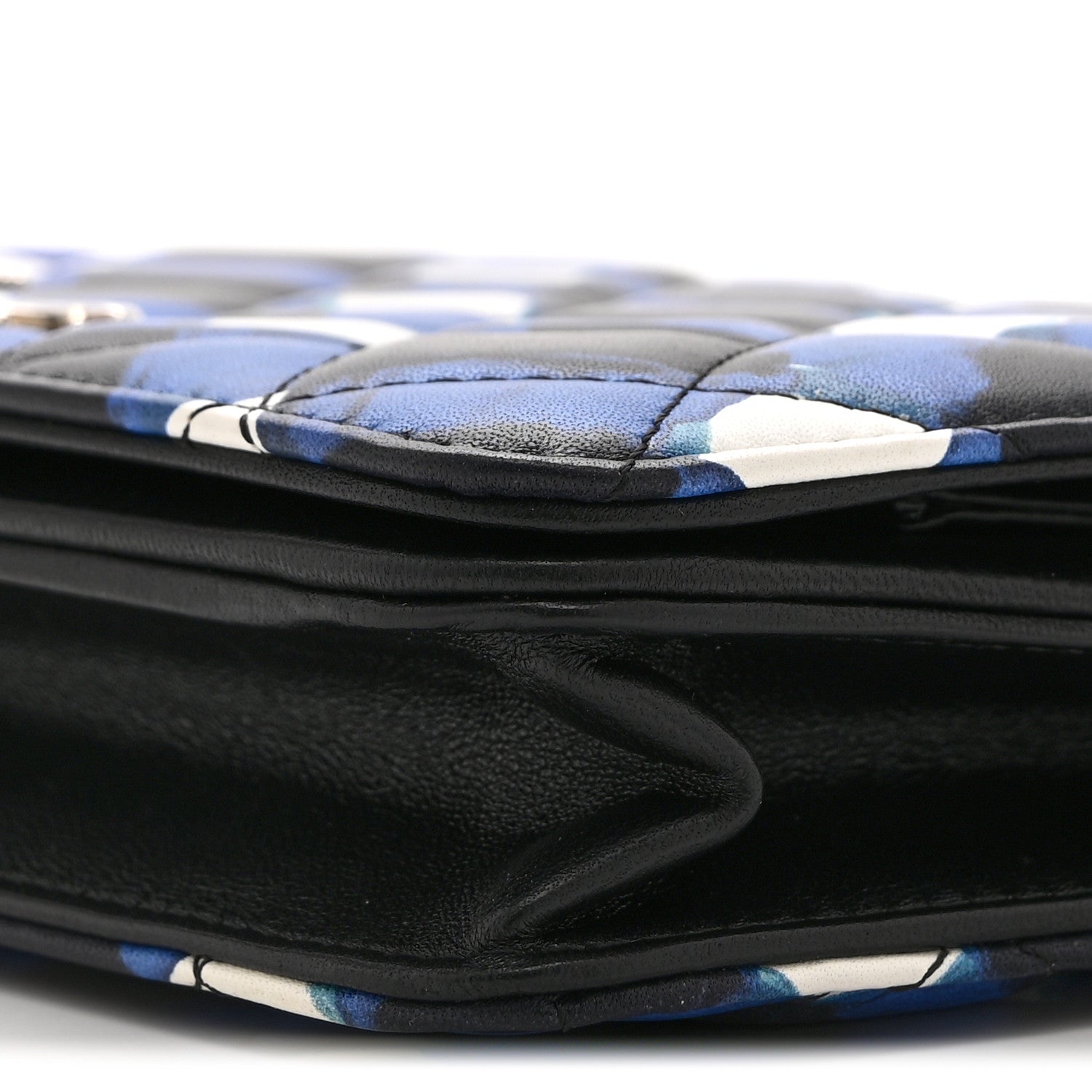 Chanel Printed Lambskin Airlines Wallet On Chain WOC White Blue Black 13 of 13