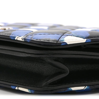 Chanel Printed Lambskin Airlines Wallet On Chain WOC White Blue Black 13 of 13