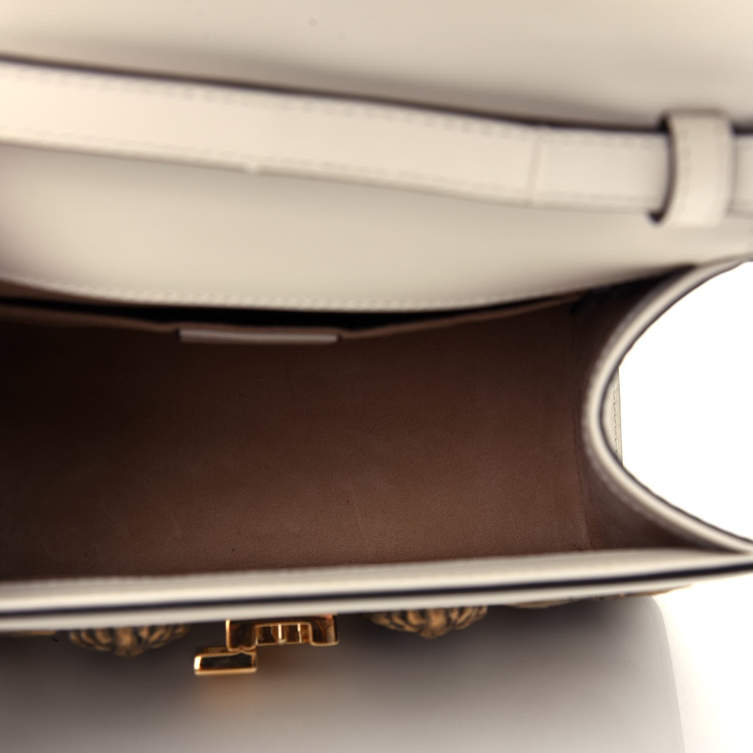 Gucci Calfskin Animal Studs Mini Sylvie Top Handle Bag White 5 of 11