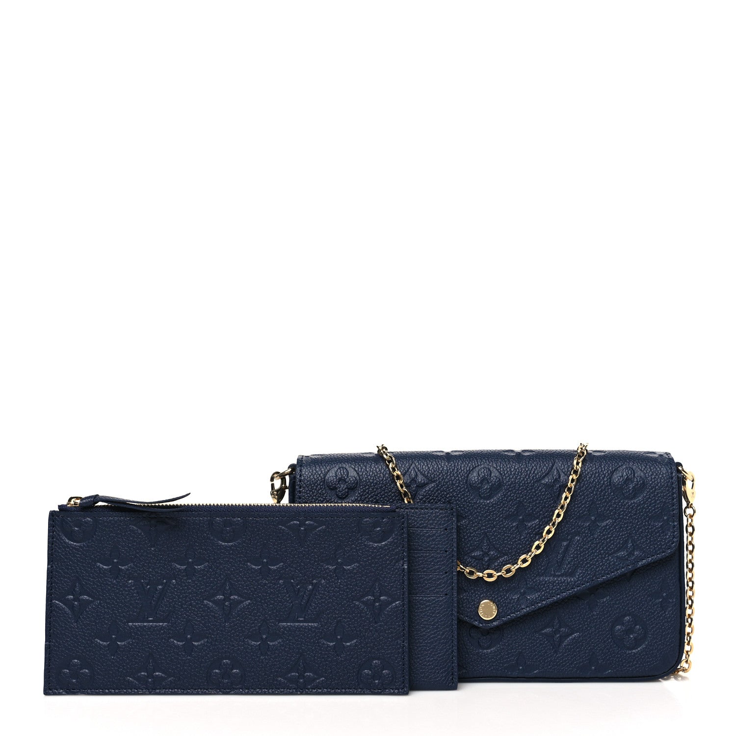 Louis Vuitton Empreinte Pochette Felicie Chain Wallet Navy 3 of 10