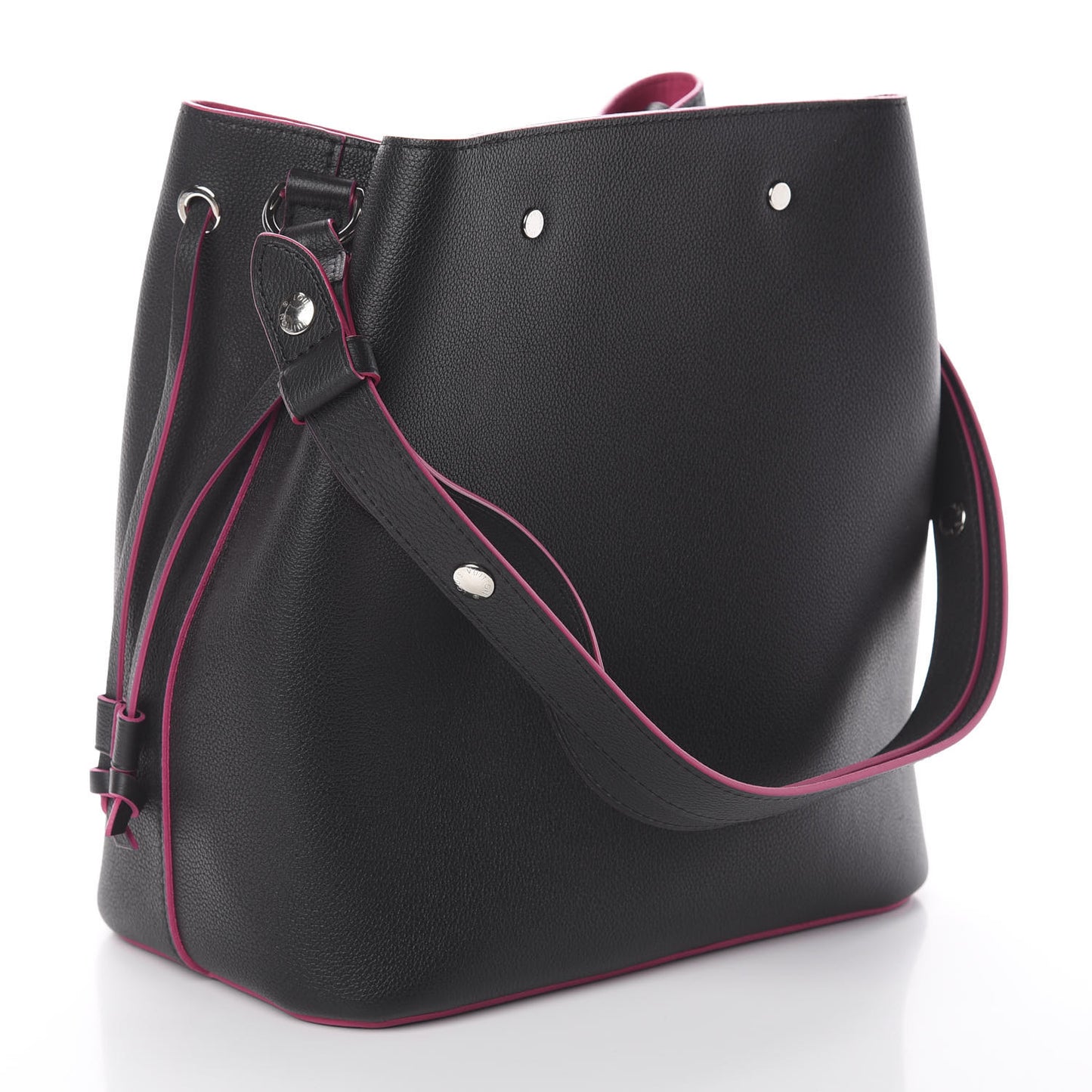 Calfskin Lockme Bucket Black
