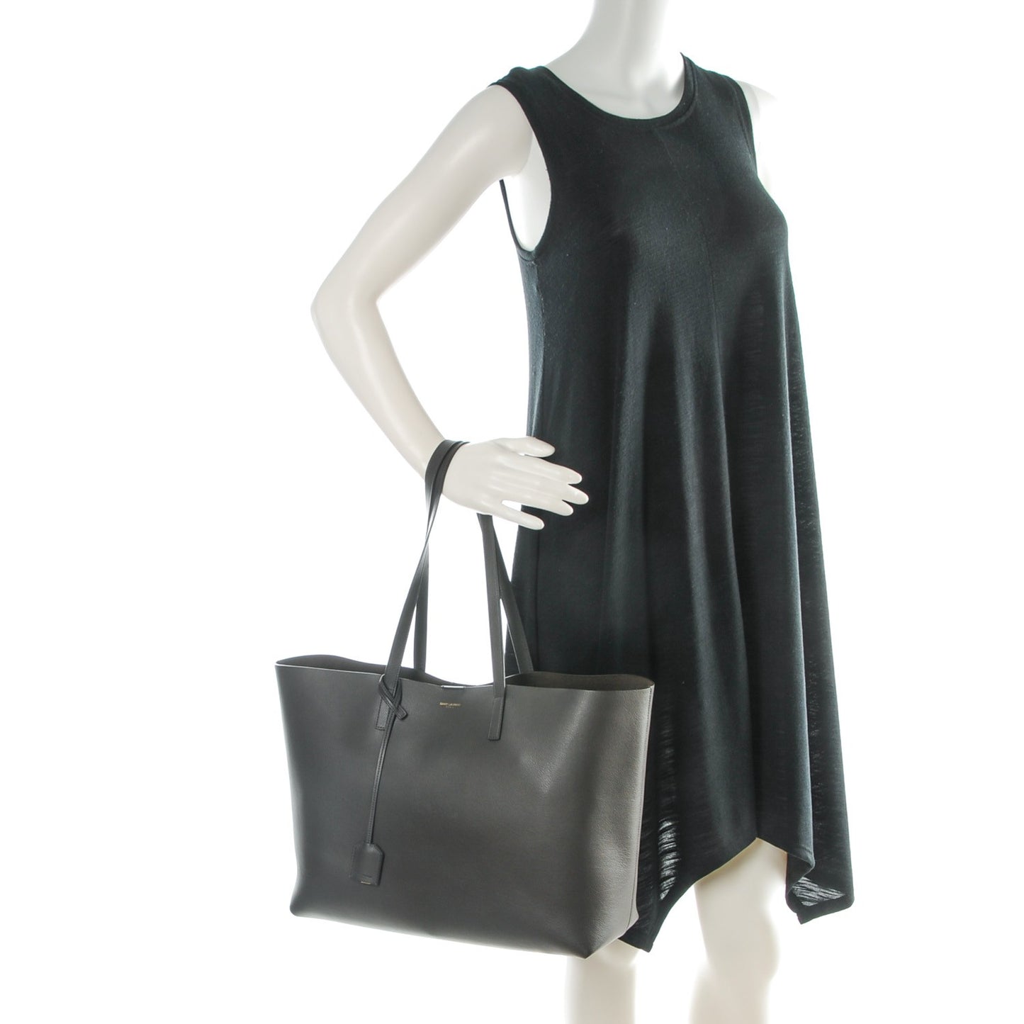 Calfskin Large Shopping Tote Dark Grey