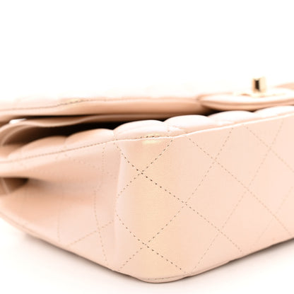Chanel Iridescent Calfskin Quilted Medium Double Flap Beige 9 of 11