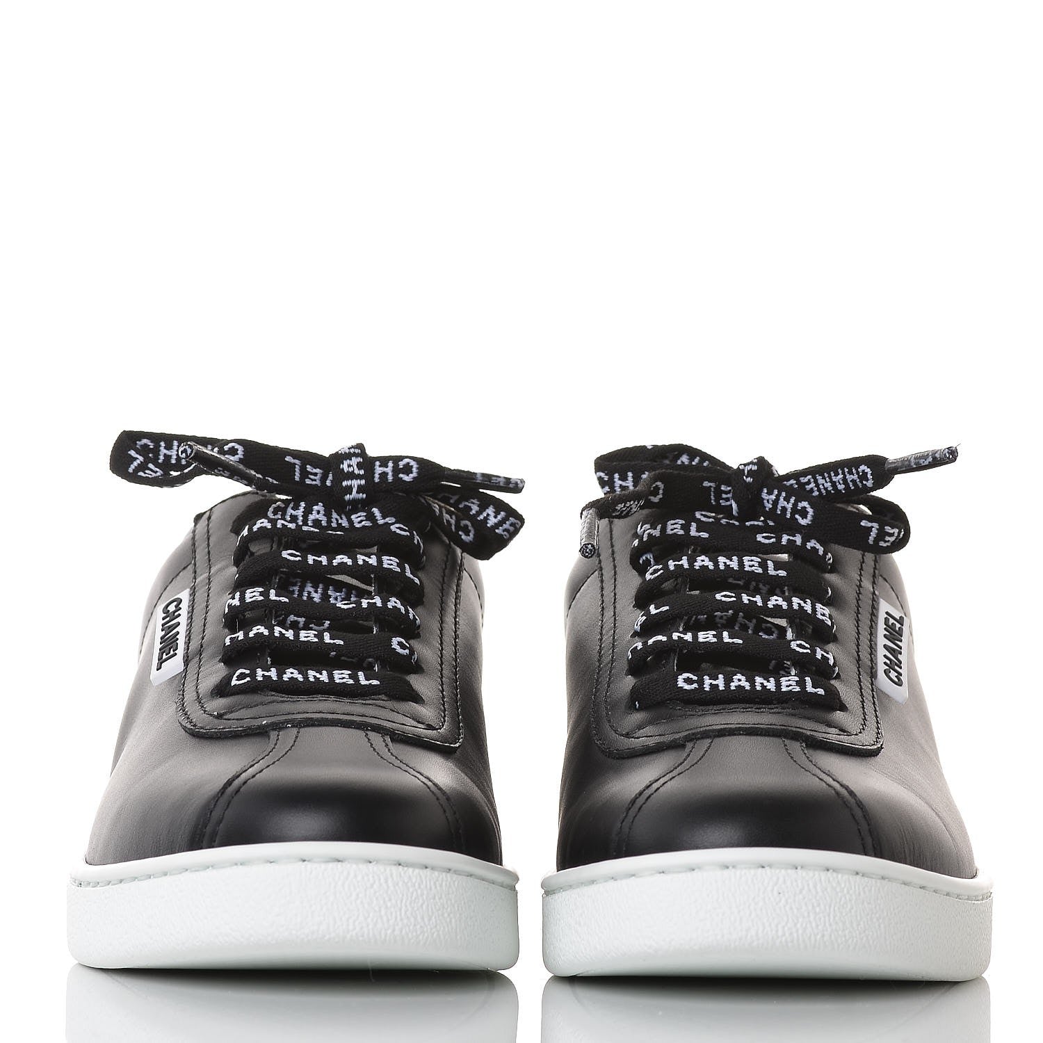 Chanel Calfskin CC Womens Sneakers 37 Black 2 of 10