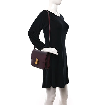 Celine Smooth Calfskin Medium Classic Box Flap Bag Burgundy 3 of 8