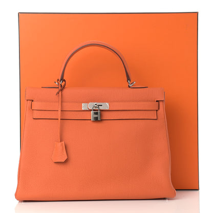 Hermes Togo Kelly Retourne 35 Orange 10 of 10