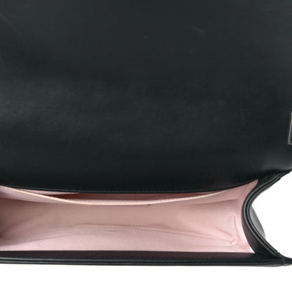 Chanel Calfskin Pearl Chevron Medium Boy Flap Black 5 of 10