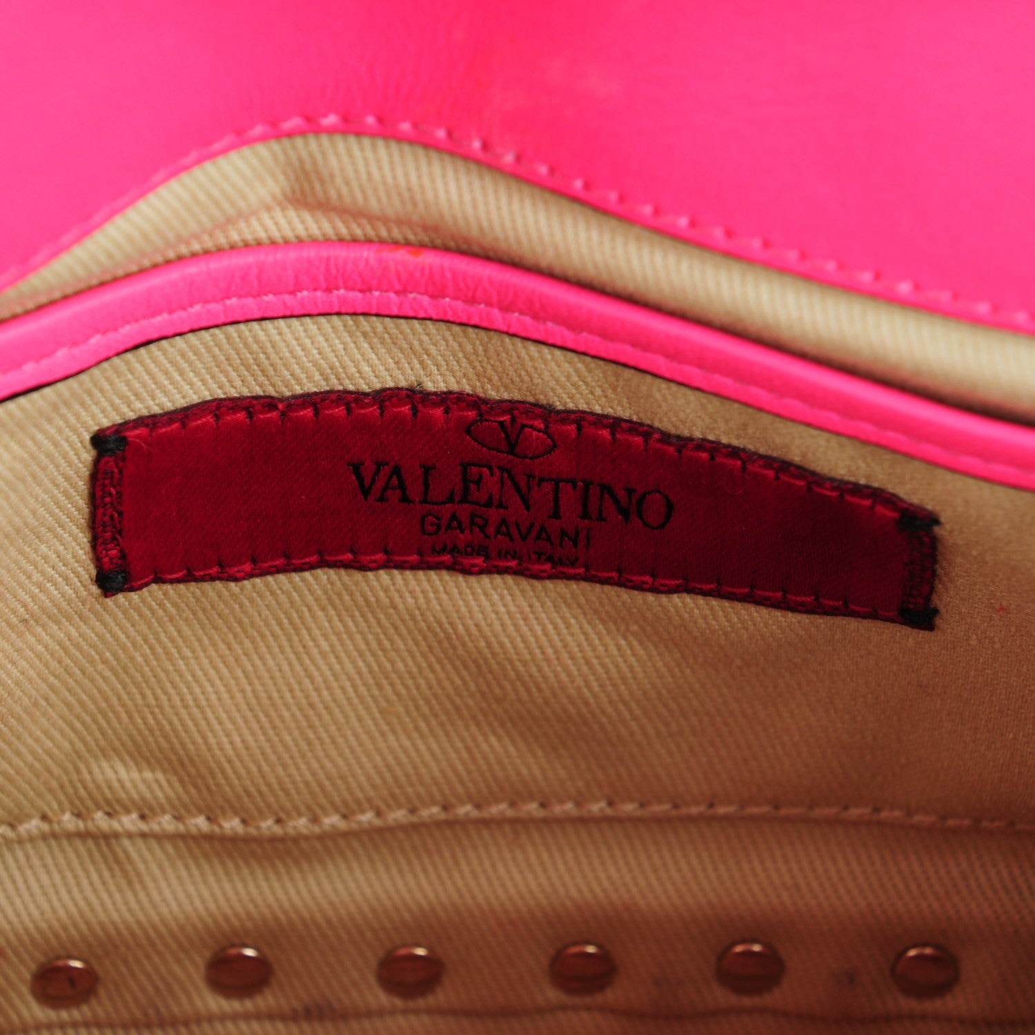 Valentino Garavani Vitello Mini Rockstud Flap Saddle Crossbody Bag Fuxia Fluo 6 of 7