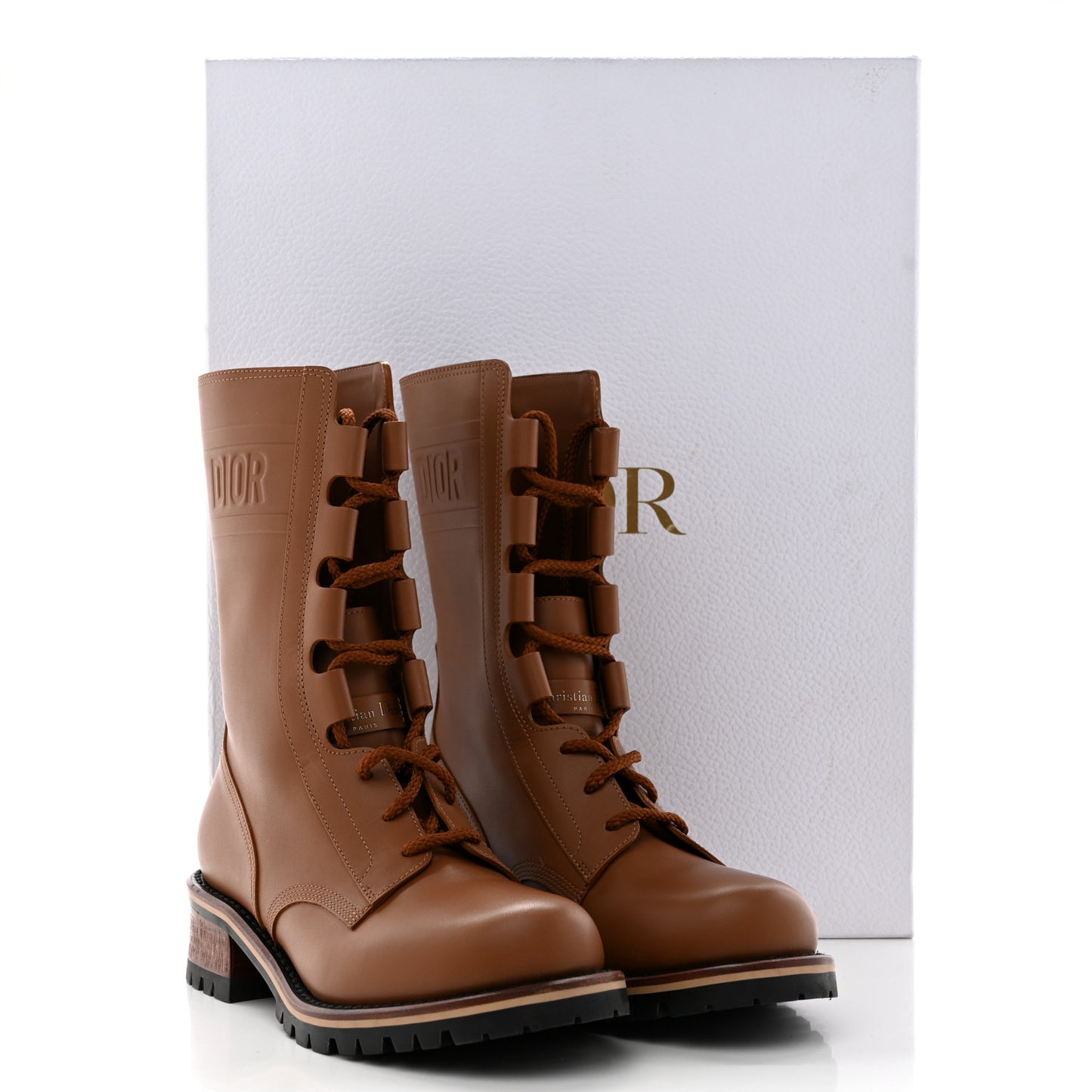 Calfskin Dior Quest 35mm Hiking Boots 38 Golden Saddle