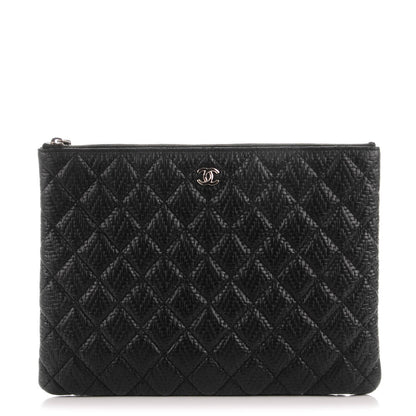 Chanel Woven Lambskin Quilted Medium Cosmetic Case Black 1 of 7