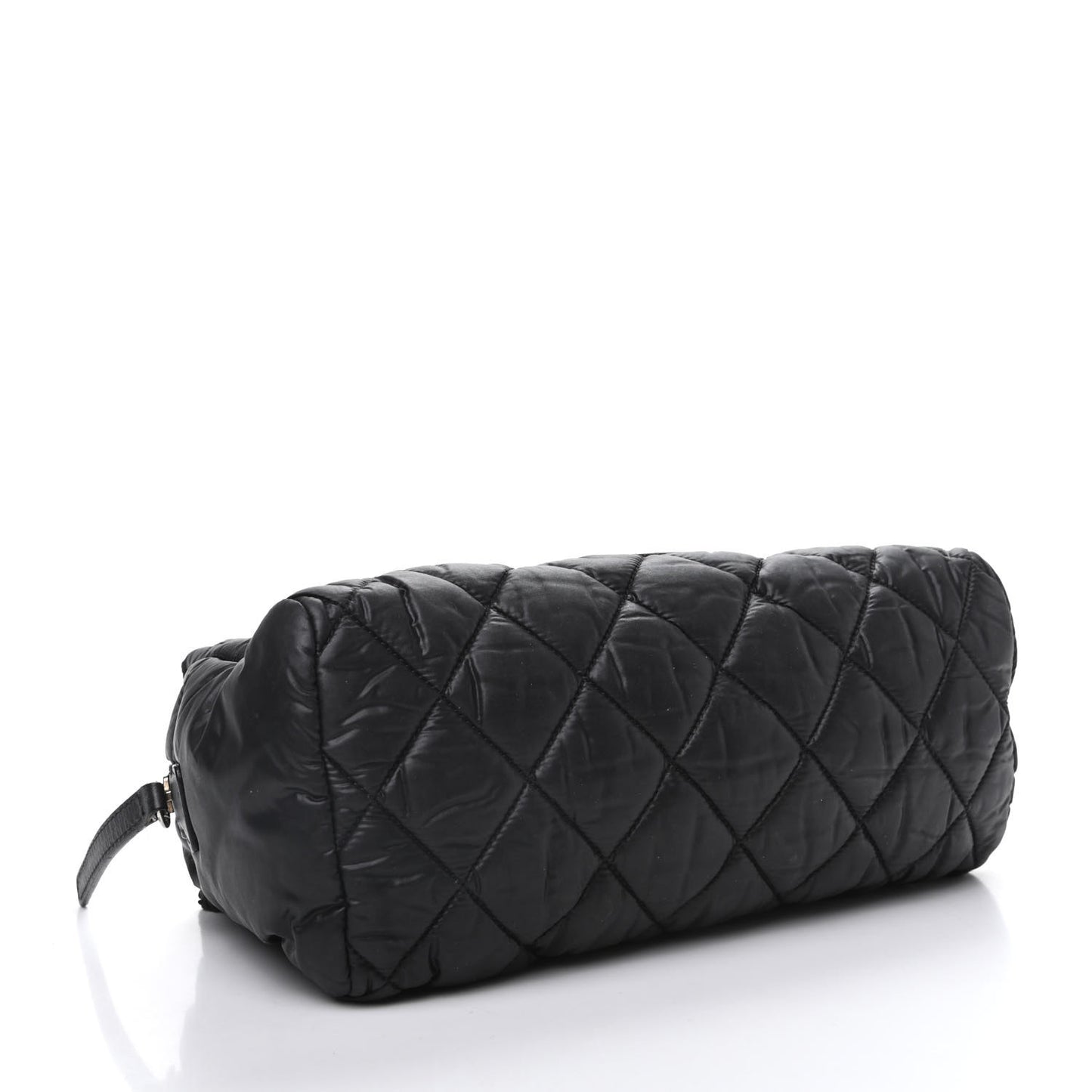 Nylon Quilted Cocoon Cosmetic Case Black