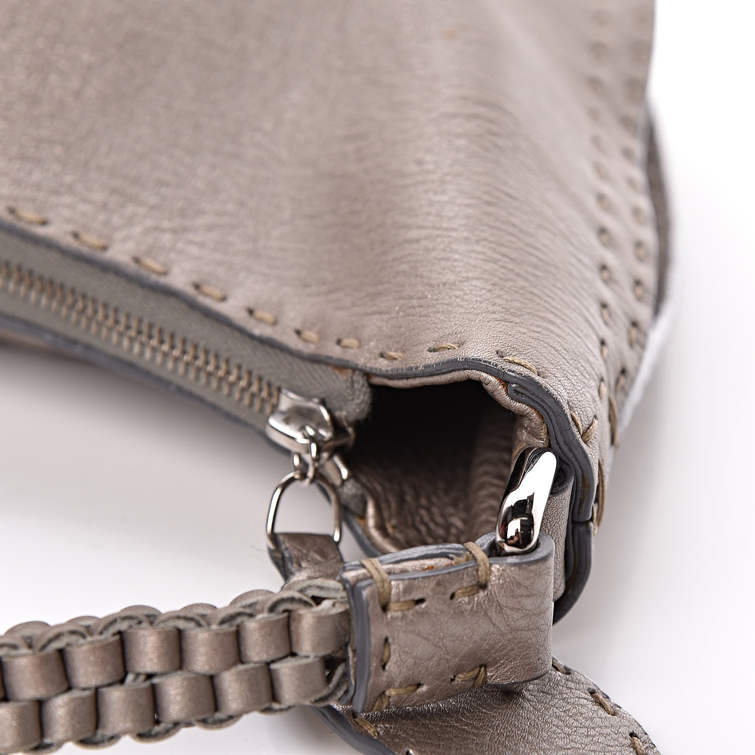 Fendi Cuoio Romano Selleria Hobo Peltro 12 of 13