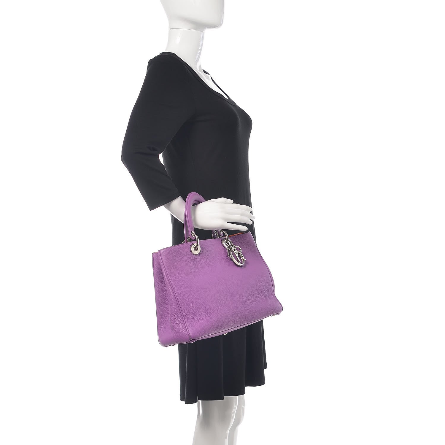 Christian Dior Bullcalf Medium Diorissimo Tote Parme 2 of 9