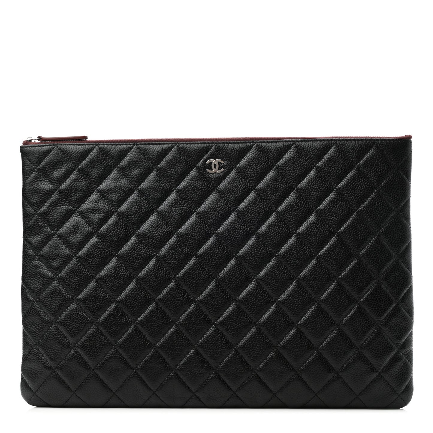 Caviar Quilted Large Cosmetic Case Black