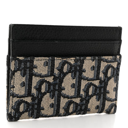Christian Dior Grained Calfskin Oblique Card Holder Black 3 of 8