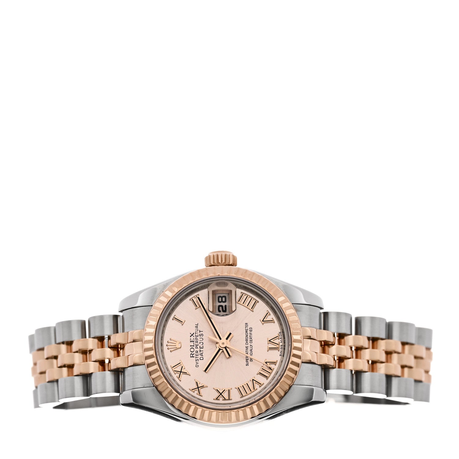 Rolex Stainless Steel 18K Everose Gold 26mm Oyster Perpetual Datejust Watch Pink Roman 179171 2 of 5