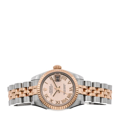 Rolex Stainless Steel 18K Everose Gold 26mm Oyster Perpetual Datejust Watch Pink Roman 179171 2 of 5