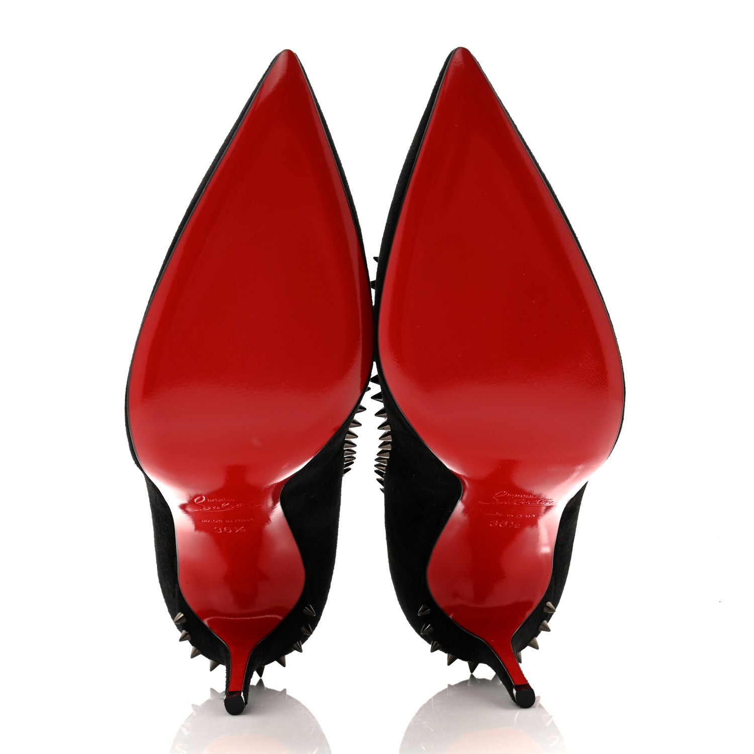 Christian Louboutin Veau Velours Anjalina 100 Pumps 36.5 Black Gun 6 of 10
