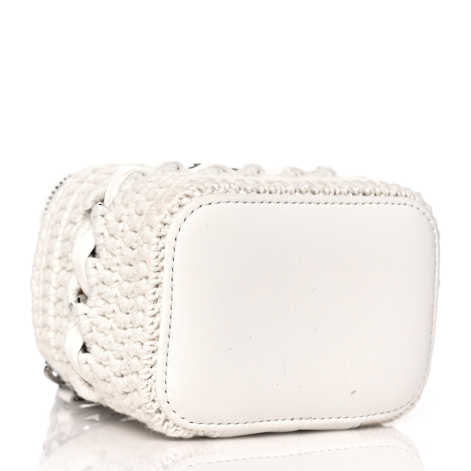 Chanel Lambskin Crochet Small Vanity Case With Chain White 4 of 12
