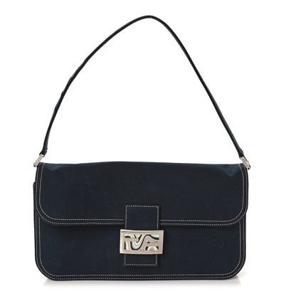 Fendi Denim Baguette Blue 1 of 8