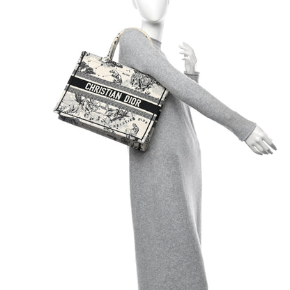 Christian Dior Canvas Zodiac Toile De Jouy Embroidered Medium Book Tote Latte 2 of 12