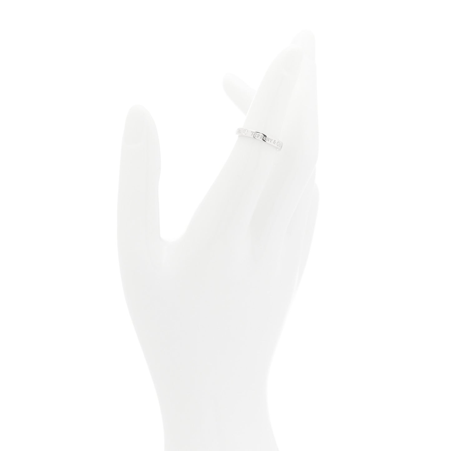 Platinum Diamond Logo Band Ring 48 4.5