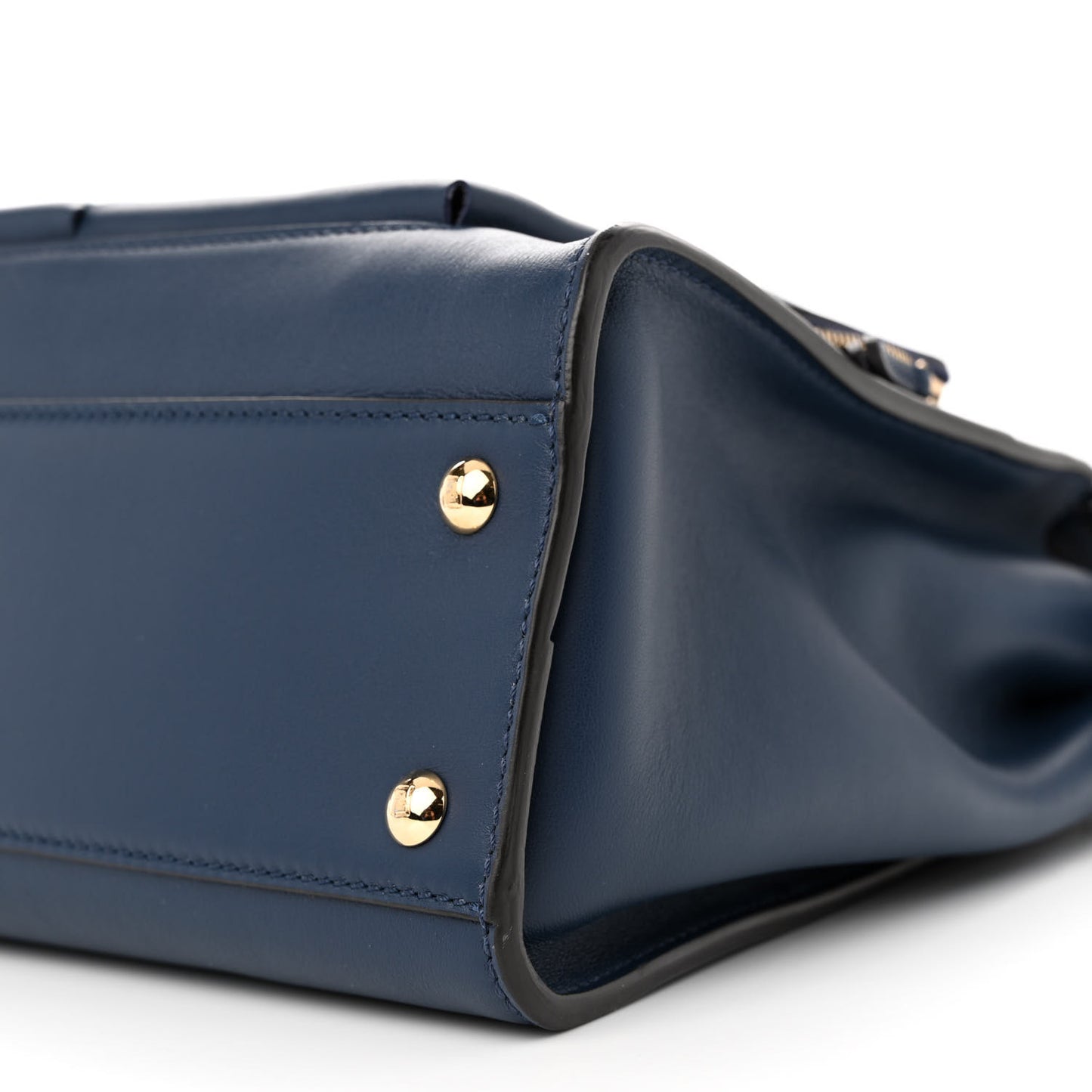 Vitello Seta Shiny Nappa Medium 3 Pocket Peekaboo Iconic Satchel Blueberry