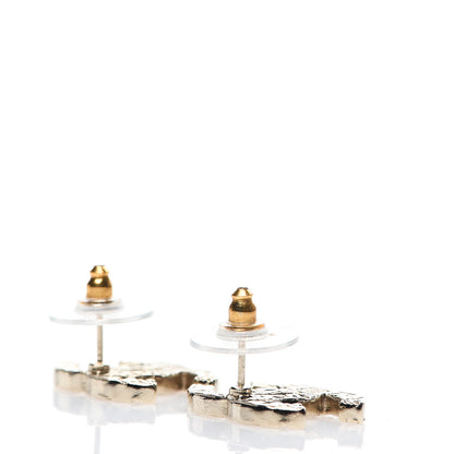 Chanel Metal Scarab CC Earrings Light Gold 4 of 5
