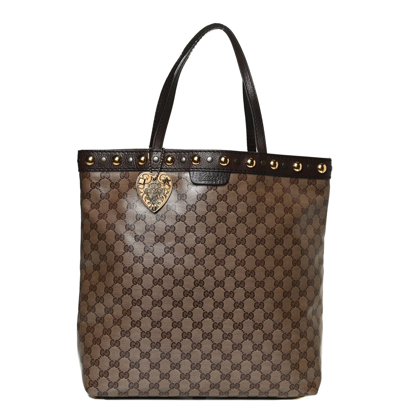 Crystal Monogram Large Babouska Vertical Shopping Tote Brown