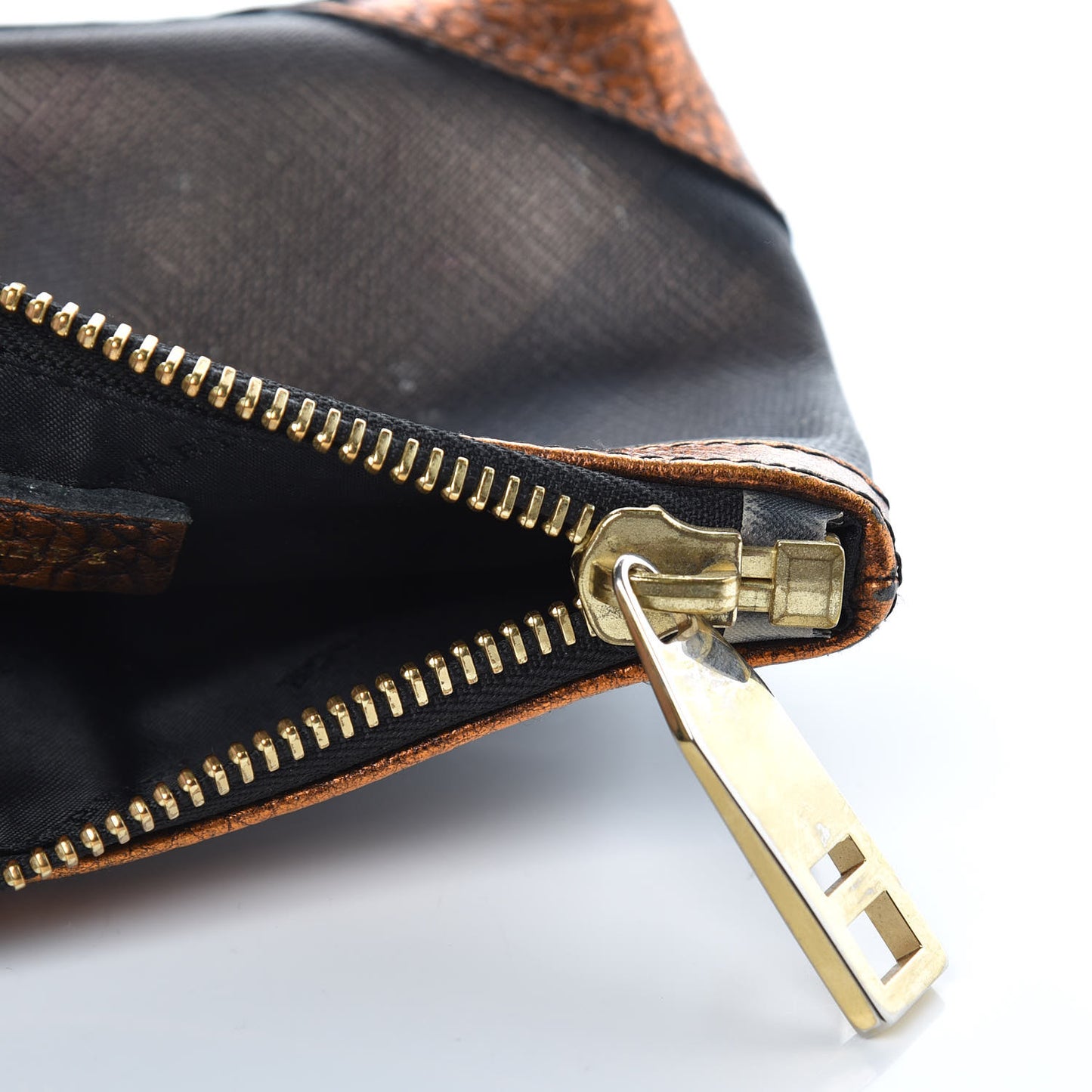 Smoked Check Cosmetic Case Black Gold