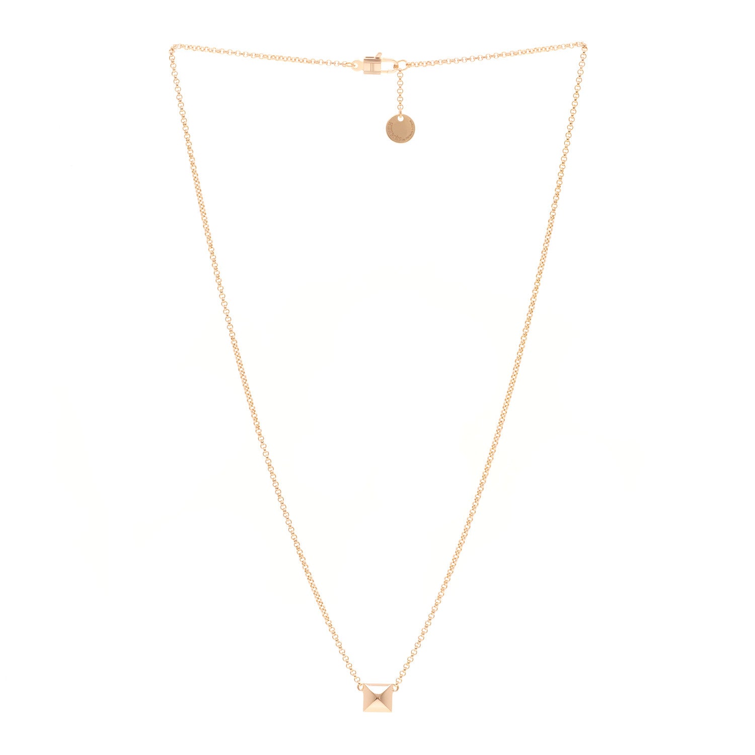 Hermes 18K Rose Gold Clou d'H Pendant Necklace 3 of 4