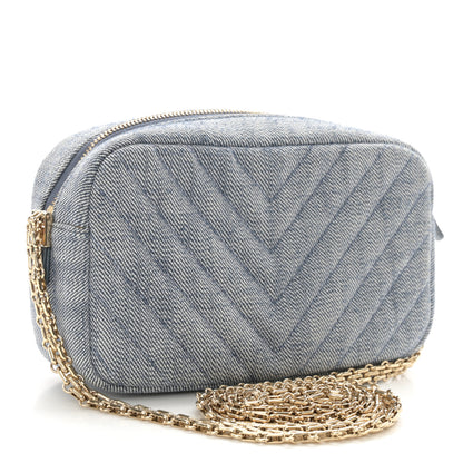 Chanel Denim Chevron Quilted Reissue 2.55 Camera Case Blue 3 of 12
