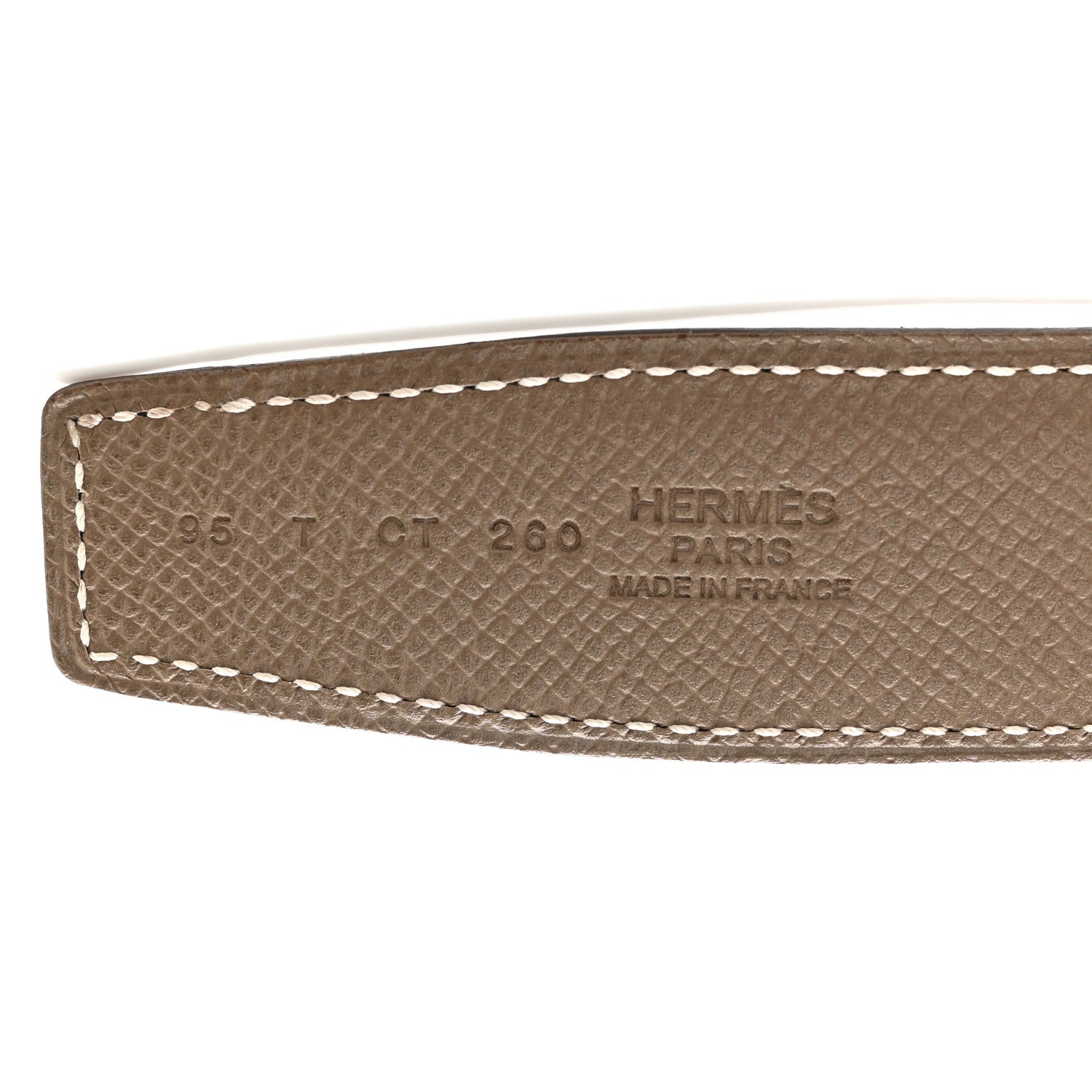 Hermes Swift Epsom 32mm Belt Strap 95 38 Black Etoupe 5 of 8