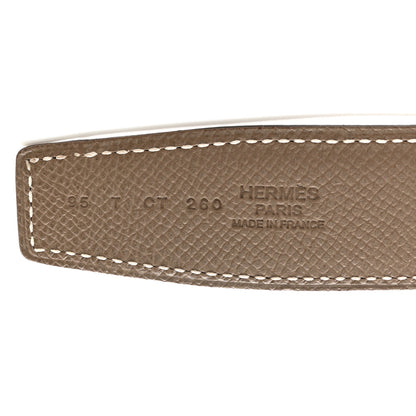 Hermes Swift Epsom 32mm Belt Strap 95 38 Black Etoupe 5 of 8