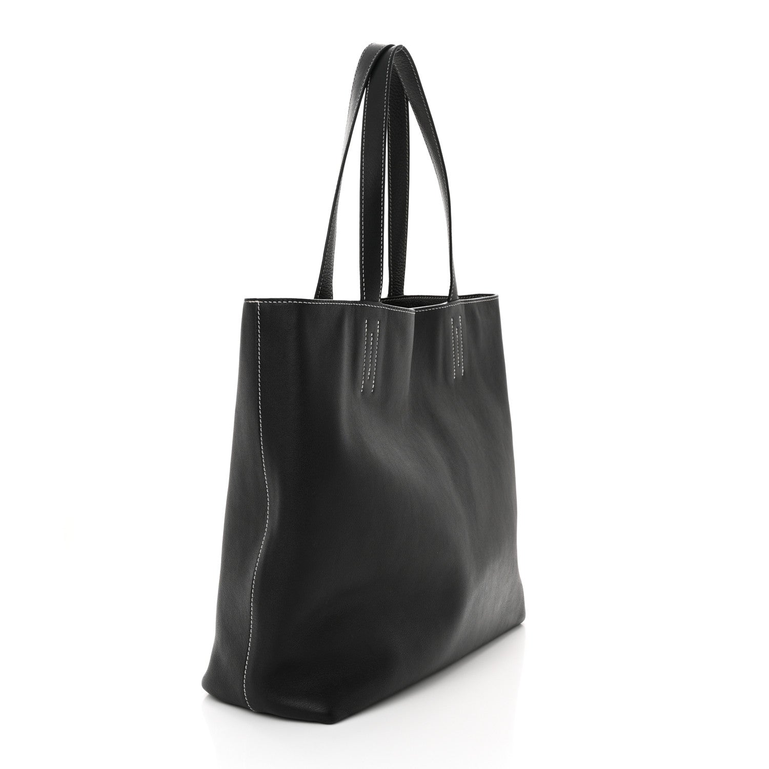 Hermes Sikkim Taurillon Clemence Double Sens 36 Reversible Tote Black Graphite 5 of 17