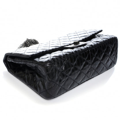 Chanel Quilted Leather 2.55 Reissue 227 Striped Black Flap 4 of 7