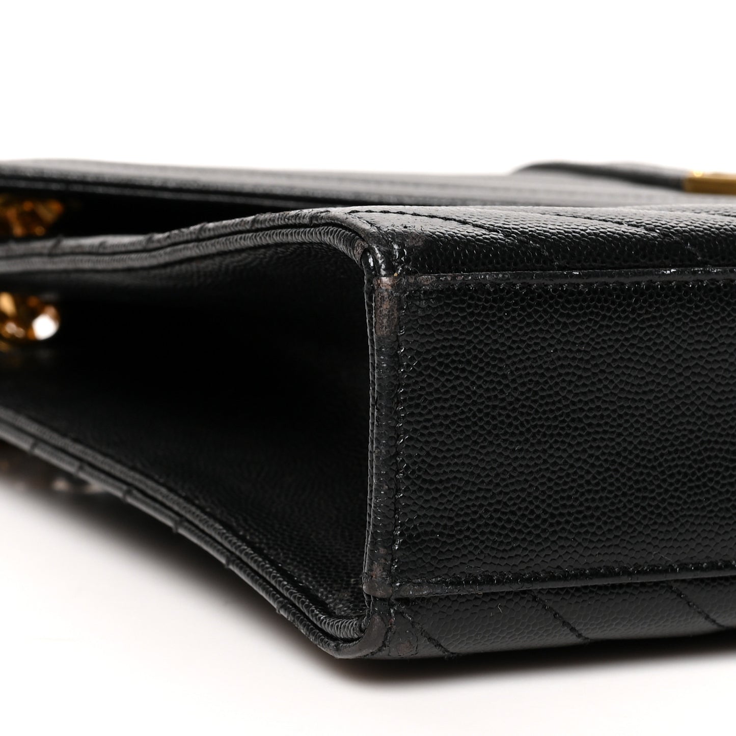 Grain De Poudre Matelasse Chevron Large Monogram Satchel Black