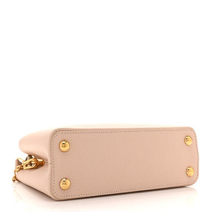 Louis Vuitton Taurillon Enamel Flower Chain Capucines BB Beige Yellow Creme 4 of 9