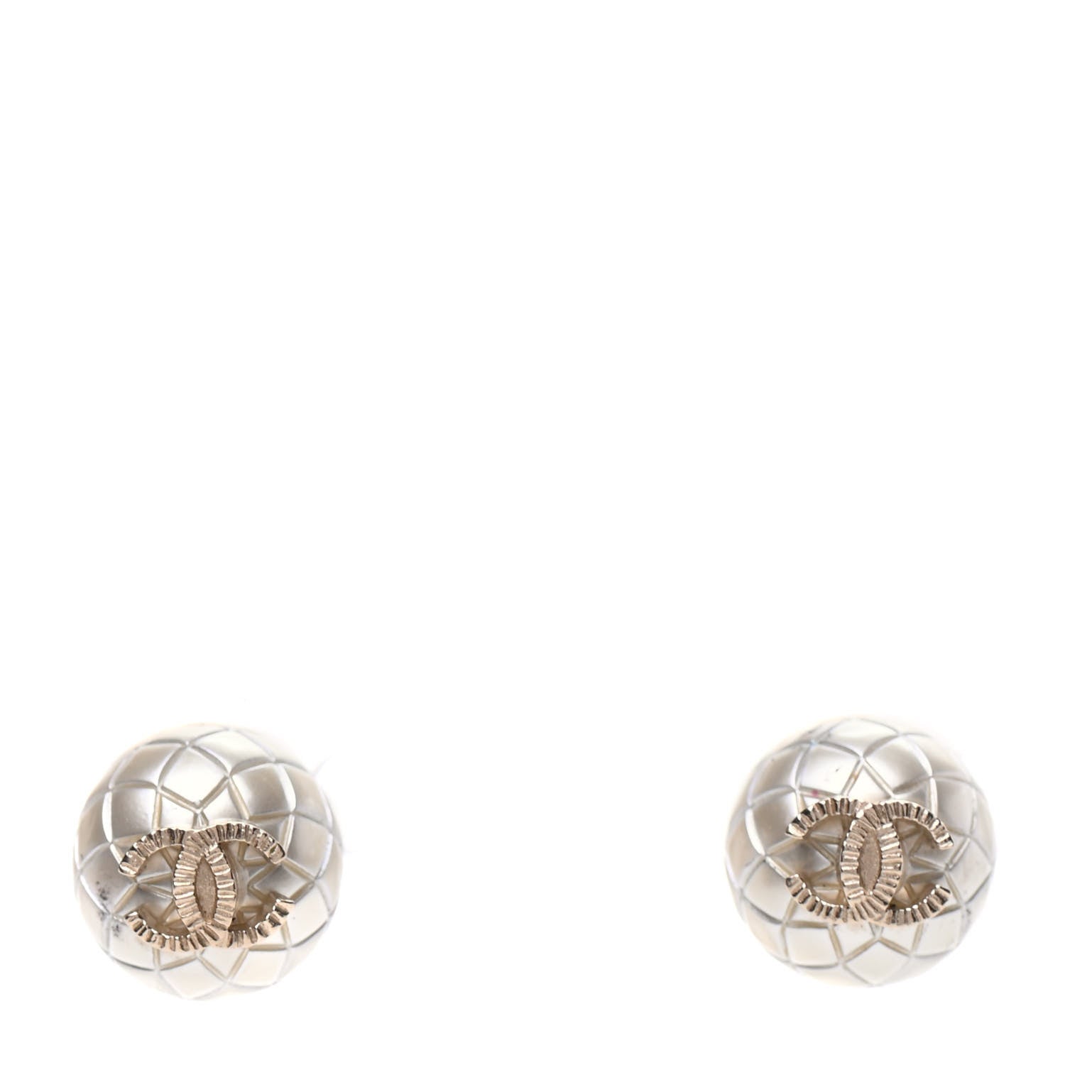 Chanel Pearl Quilted CC Large Earrings Gold 1 of 5