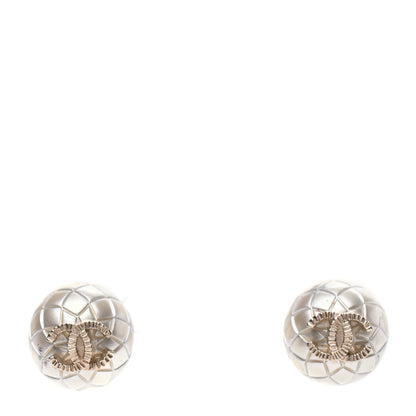 Chanel Pearl Quilted CC Large Earrings Gold 1 of 5