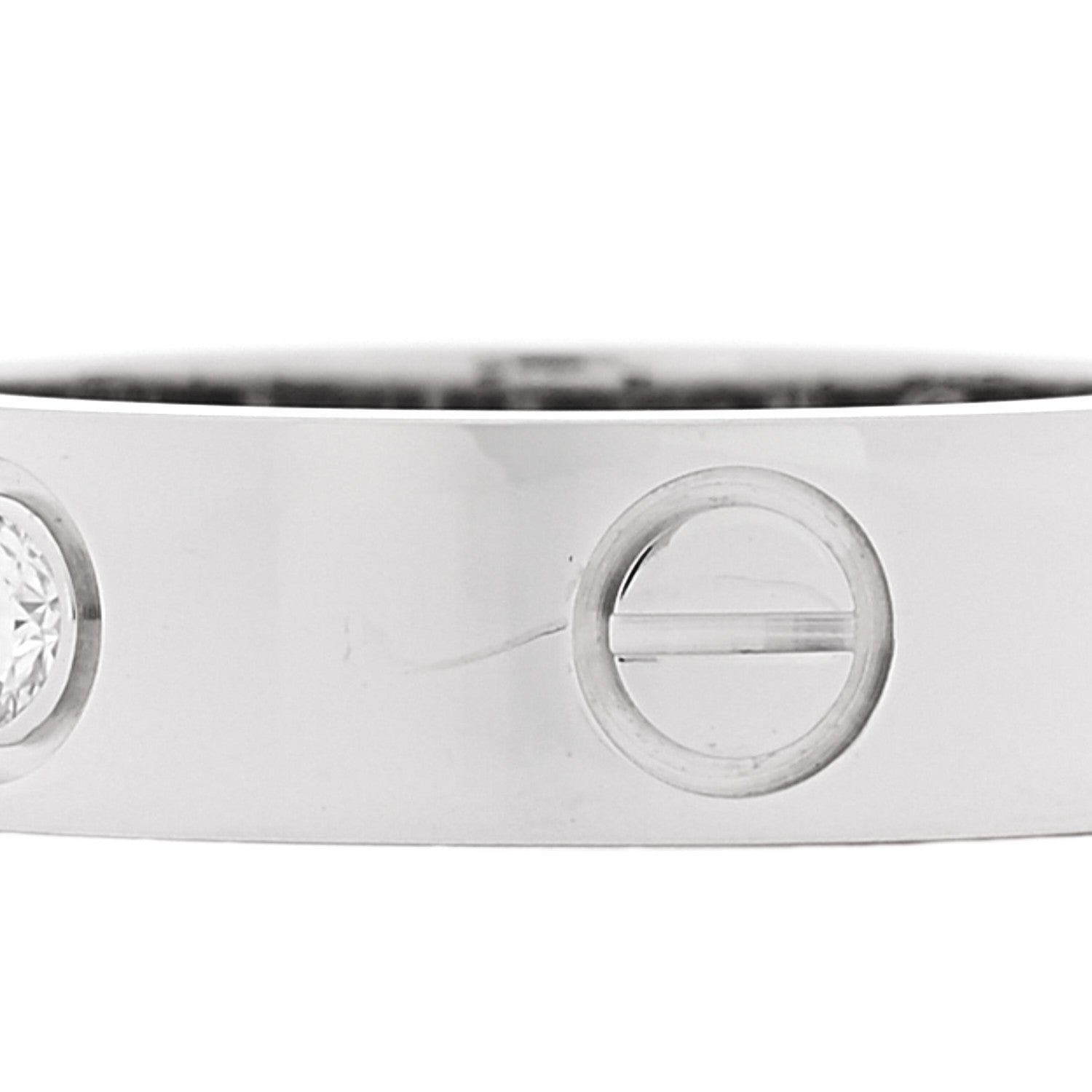 Cartier 18K White Gold 3 Diamond 5.5mm LOVE Ring 51 5.75 5 of 5